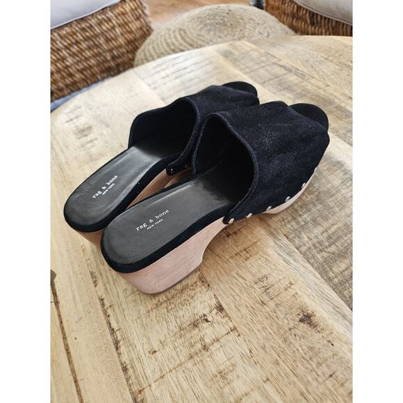 rag & bone Shoes - Rag & Bone Mara Open Toe Studded Platform Clogs in Black Suede size 38 US 7.5